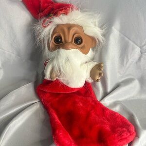 Vintage 1980's Treasure Troll Christmas Stocking by Mithy 24" Nostalgic